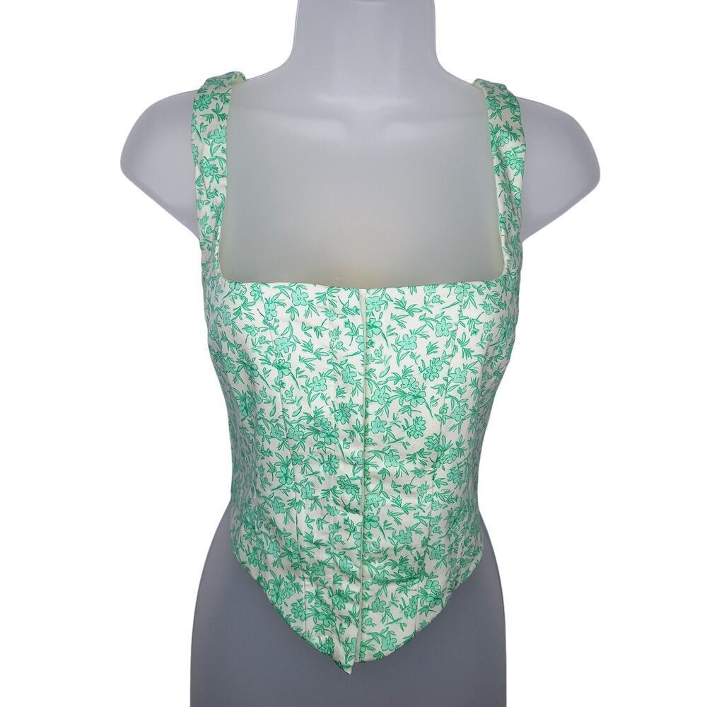 Zara Poplin Corset Top Medium Ditsy Floral Cottagecore Regency Squareneck Fairy